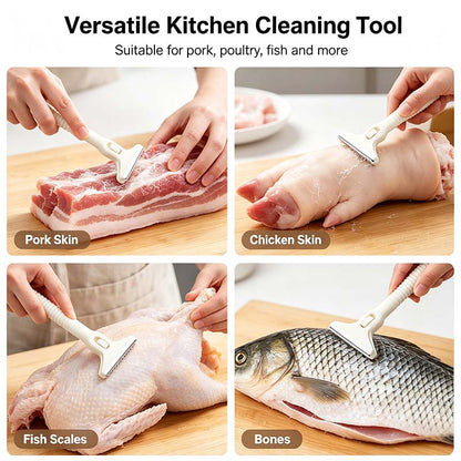 Handheld Fat Trimmer for Beef & Pork, Stainless Steel Meat Scraper🥩