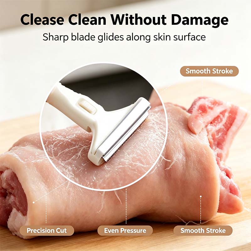 Handheld Fat Trimmer for Beef & Pork, Stainless Steel Meat Scraper🥩