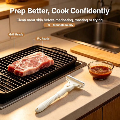 Handheld Fat Trimmer for Beef & Pork, Stainless Steel Meat Scraper🥩