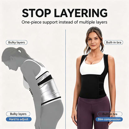 Women's Zip-Up Compression Shapewear Vest - Athletic Active Tops 🏋️‍♀️