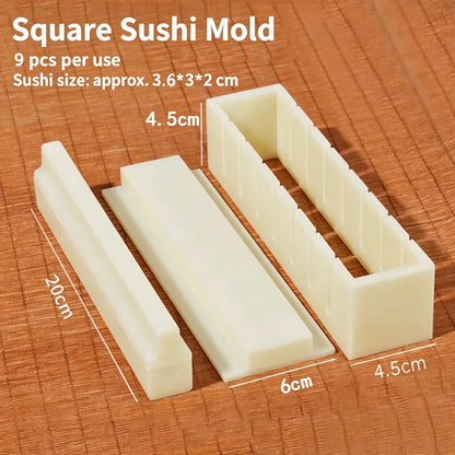 DIY Sushi Maker Mold Set, HIPS Non-Stick Sushi Rolling Tool with Cutting Groove 🍣