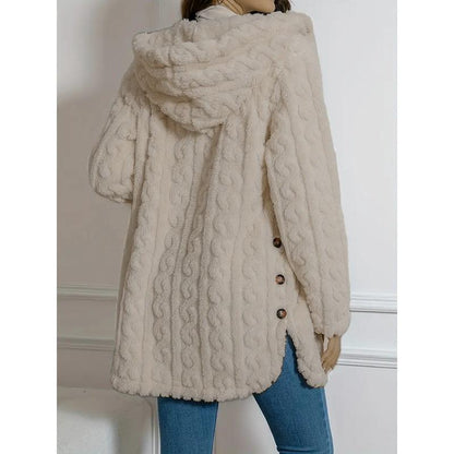 Women's Hooded Double-Sided Fleece Cardigan Long Sleeve Casual Warm Outerwear 🧥