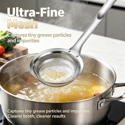 2-Piece Stainless Steel Fine Mesh Skimmer Spoons, Multi-Size Hot Pot Fat Skimmers 🍲