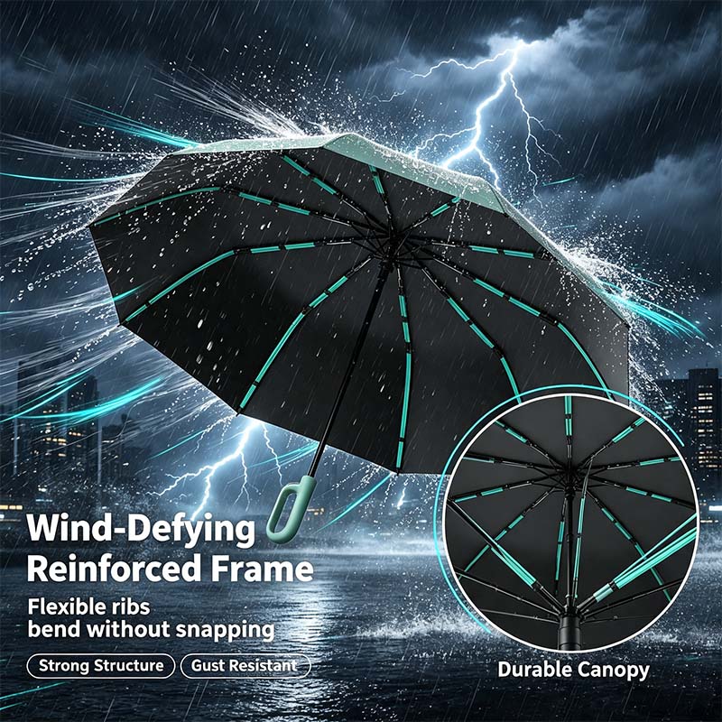 Automatic Folding Umbrella,Portable Rain Umbrella with Loop Buckle☂️