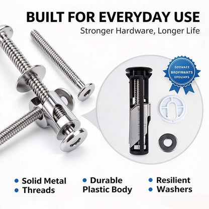 2PCS Universal Toilet Seat Bolt Kit Screws Quick Release Easy Install Toilet Seat Replacement Parts🚽