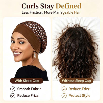 3-Piece Stretchy Wide-Edge Sleeping Cap Set, Soft Protection Bonnet for Nighttime Hair Care & Beauty💤