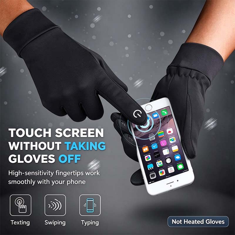 Winter Gloves Women Men Gloves Liners Thermal Warm Touch Screen 🧤