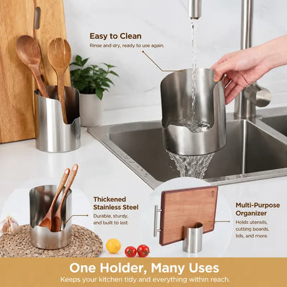 1 Count, Thickened Stainless Steel Utensil Organizer, Rust Resistant Easy to Clean Multi-purpose Storage Holder✨