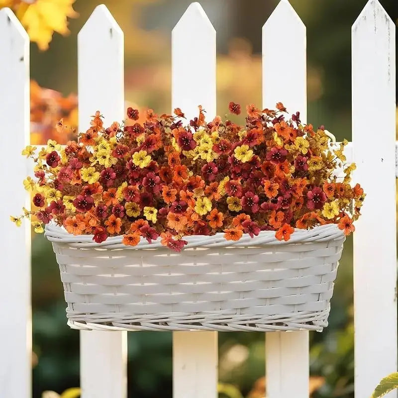 Fall Artificial Flower Halloween 12pcs, UV Resistant Colorful Fake Flower🌼