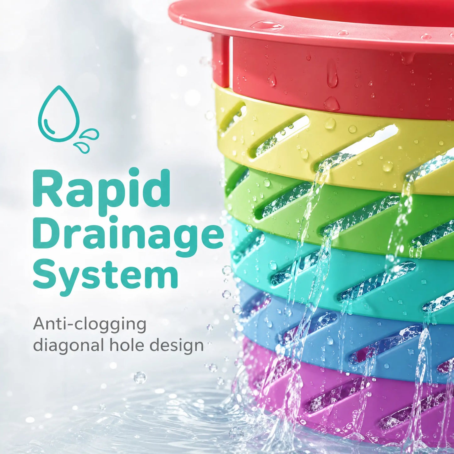 Rainbow Expandable Sink Strainer Basket, Rotatable Retractable Kitchen Sink Drain Filter🚰