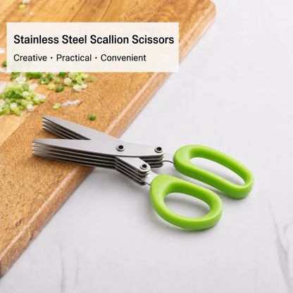 Stainless Steel 5 Blades Scallion Cutter Scissors✂️