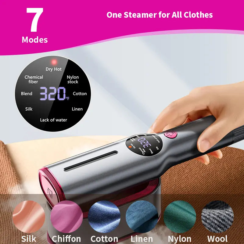 Garment Steamer for Clothes, Portable Travel Clothing Steamer Iron, 7 Mode with LED💨