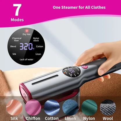Garment Steamer for Clothes, Portable Travel Clothing Steamer Iron, 7 Mode with LED💨