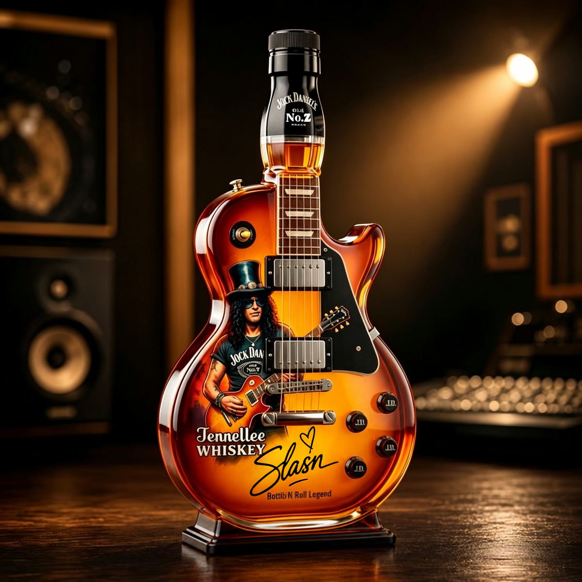 Appetite for Rock: Vintage Sunburst Guitar Figurine Spirit Bottle
