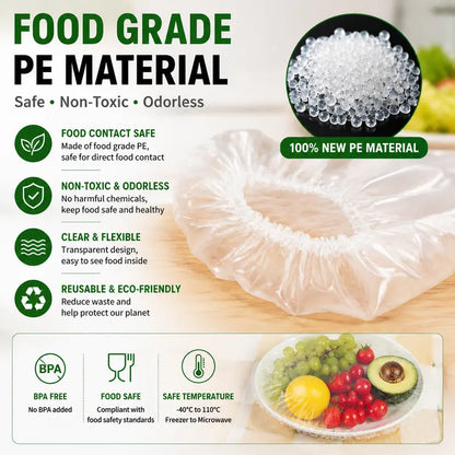 100PCS Disposable Stretch Food Covers for Bowls & Plates🥡
