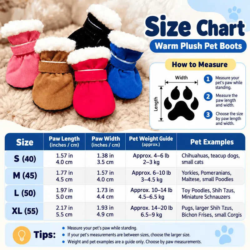 Soft Velvet Puppy Booties, Warm Non-Slip Paw Covers for Small Dogs 🐾