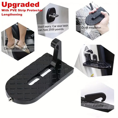 Car Door Step with Safety Hammer, Automotive Compact Anti-Slip Roof Latch Hook Ladder 🚙