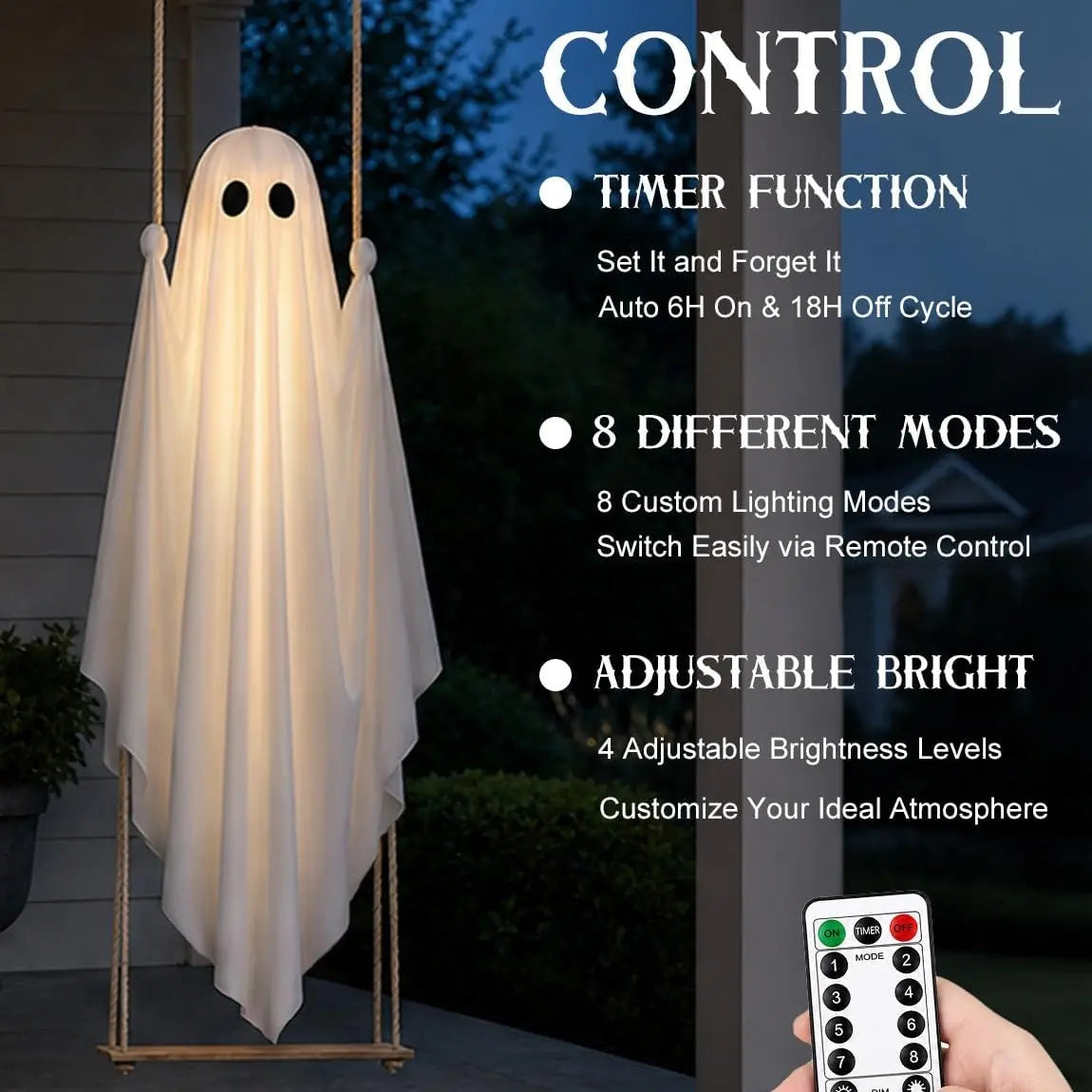 Halloween Decorations Outdoor Pre-Assembled Hanging Swing Ghost 🎃👻