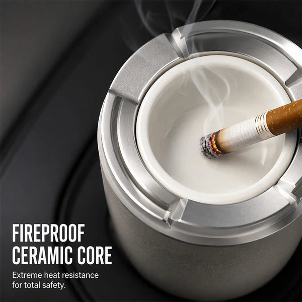 Rotating Sealed Lid Car Ashtray Odor Resistant Auto Cigarette Ashtray Fits Vehicle Cup Holder🌸