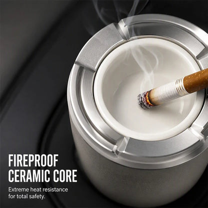 Rotating Sealed Lid Car Ashtray Odor Resistant Auto Cigarette Ashtray Fits Vehicle Cup Holder🌸