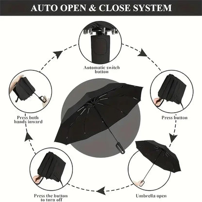 Automatic Folding Umbrella,Portable Rain Umbrella with Loop Buckle☂️