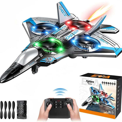 [# rc aircraft]Colorful LED Stunt Fighter Jet Drone ✈️