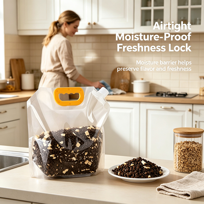 5pcs/pack Grain Sealed Bags, Transparent Food Storage Bags, Moisture-Proof and Pest-Resistant🌾