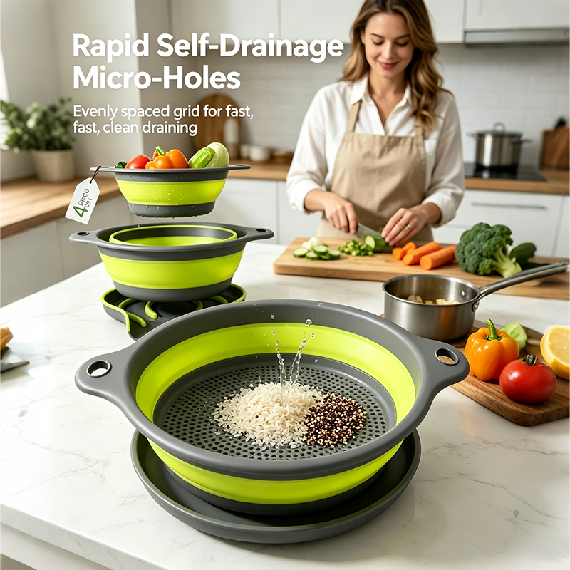 Colanders 3-Pack Sturdy Kitchen Strainer Set🥗