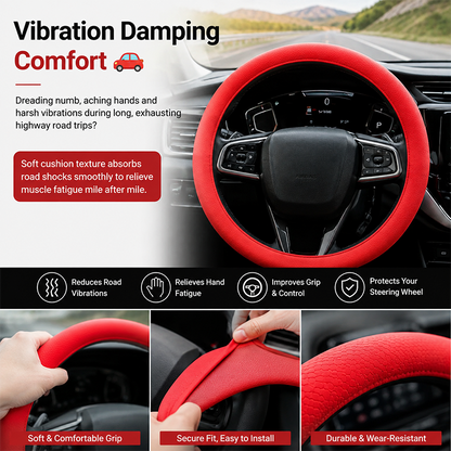 Universal Silicone Steering Wheel Cover, Non-Slip Soft Grip All Season Car 🚗