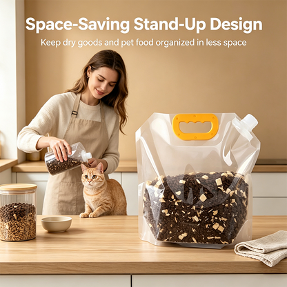 5pcs/pack Grain Sealed Bags, Transparent Food Storage Bags, Moisture-Proof and Pest-Resistant🌾