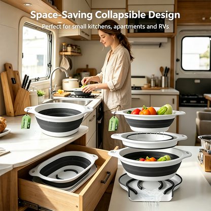 Colanders 3-Pack Sturdy Kitchen Strainer Set🥗