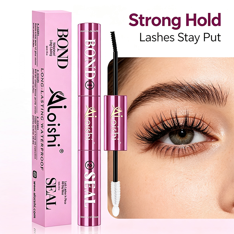 2 in 1 Bond & Seal Eyelash Adhesive, Black/White Waterproof Gentle Lightweight Strong Hold Glue🖤🤍