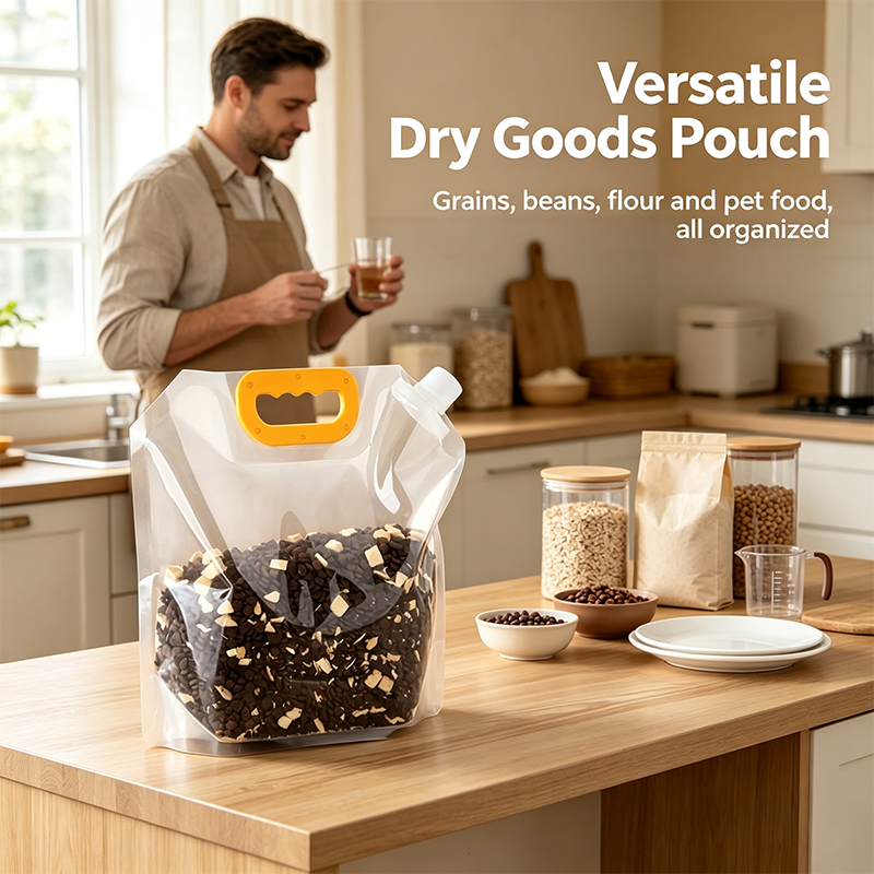 5pcs/pack Grain Sealed Bags, Transparent Food Storage Bags, Moisture-Proof and Pest-Resistant🌾