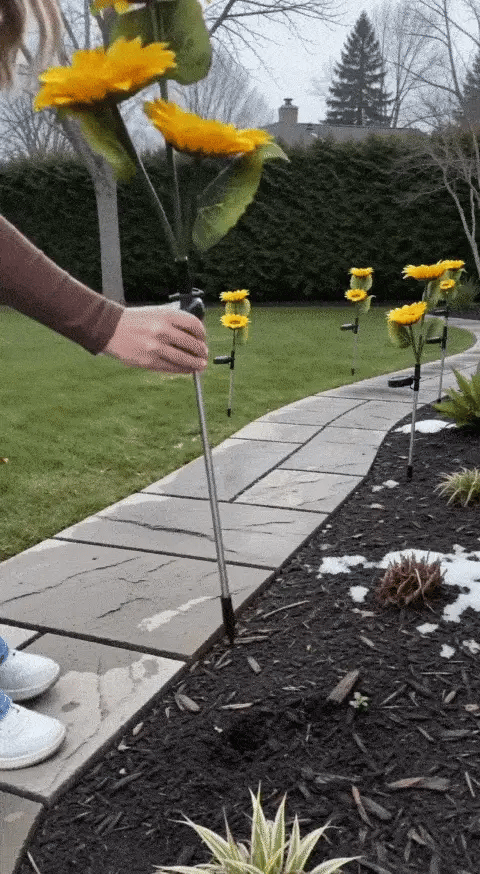 🌻Solar Sunflower Garden Lights – Realistic LED Flower Stakes