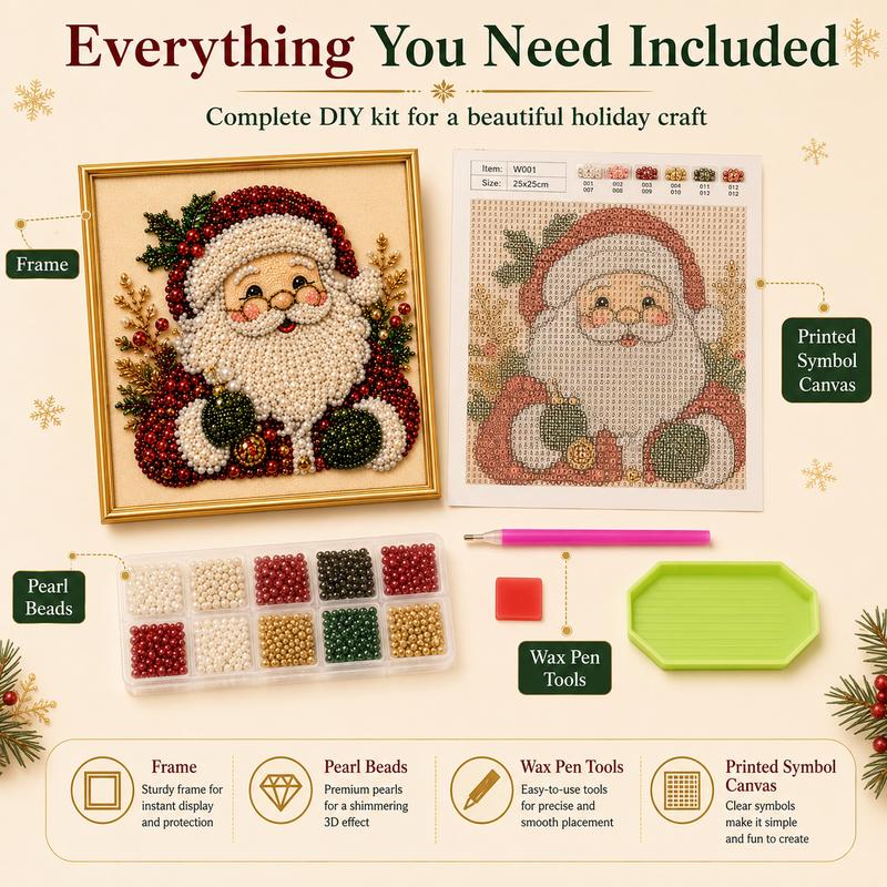 Frameless 3D Beaded Christmas Pearl Diamond Painting🌲