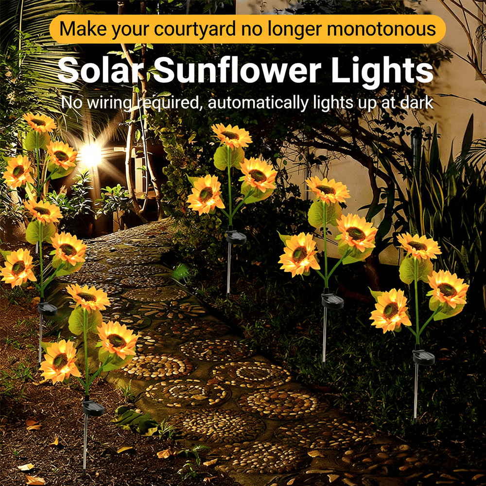 🌻Solar Sunflower Garden Lights – Realistic LED Flower Stakes