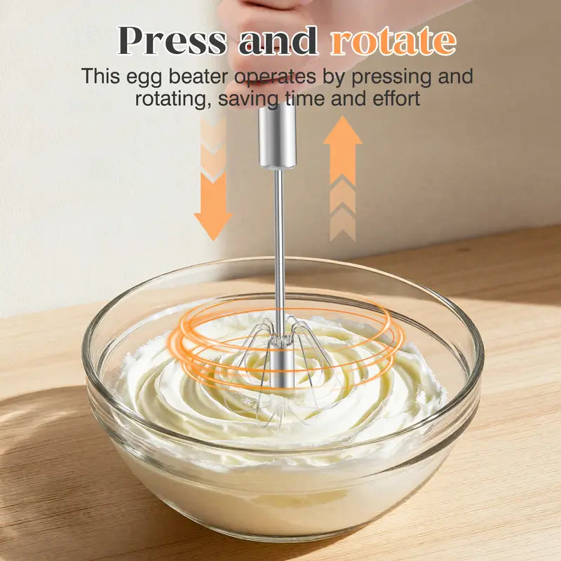 2 PCS Rustproof Hand Push Whisk For Baking & Daily Drinks✨