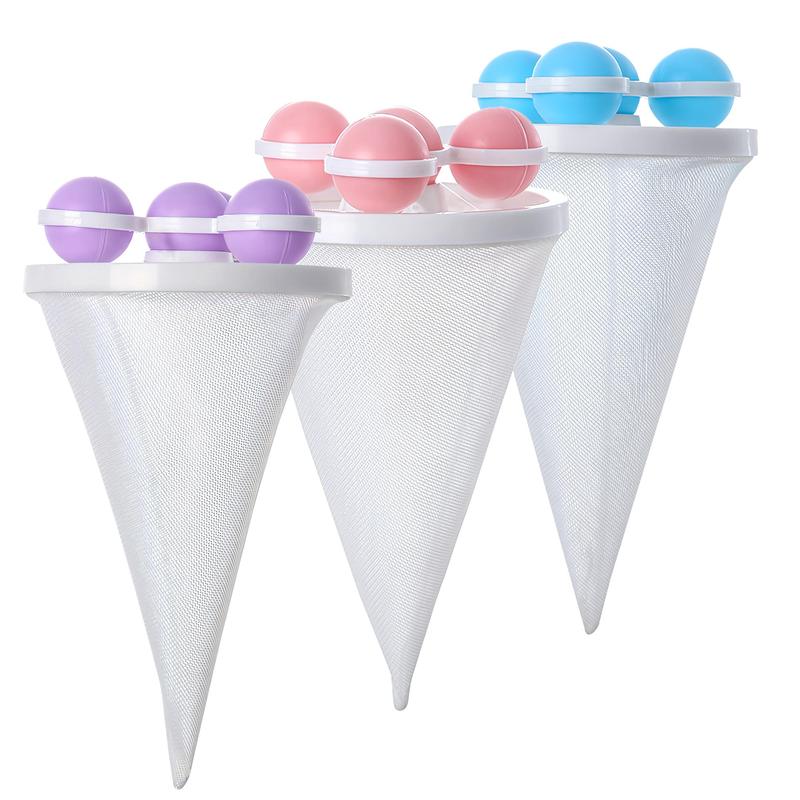 3 Counts Washing Machine Hair Remover Filter Bag 🧺