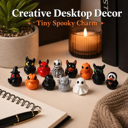 Mini Devil Ghost Skull Resin Ducks, Cute Spooky Desktop Decor, Creative Desktop Ornament🎃