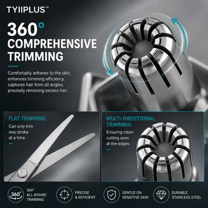 Manual Nose Hair Trimmer,Stainless Steel,Waterproof,No Battery Needed👃🧽