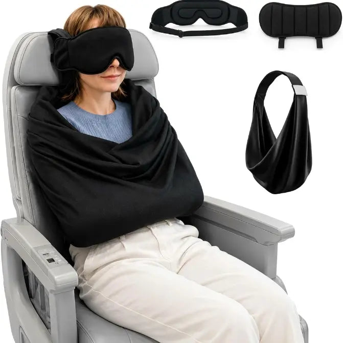 3-in-1 Airplane Sleep Support System - Carry On-Friendly Travel Bedding Accessory Set ✈️