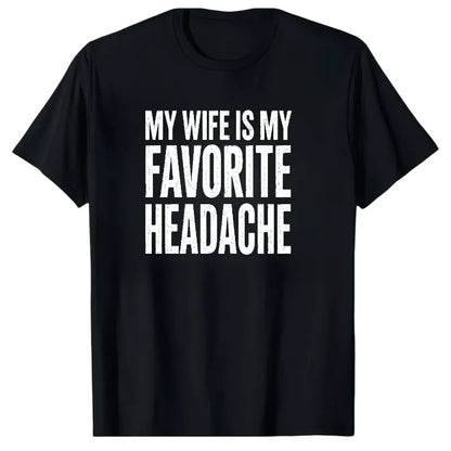 Men's Classic Shortsleeve T-Shirt,Funny 'My Wife Is My FavoriteProblem' Graphic Print👕 😂