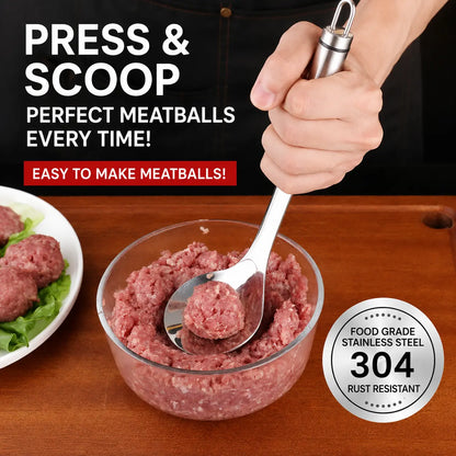 Stainless Steel Meatball Maker Spoon, Non‑Stick Meat Ball Extrusion Scoop 🍲