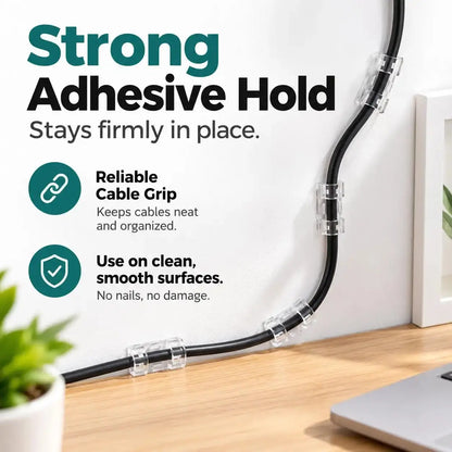 40Pcs Self-Adhesive Cable Clips, Space-Saving Wire Cord Organizer