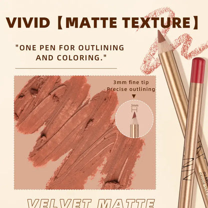 12 Pcs Matte Lip Liner Set with Sharpener, Blendable Lip Pencil 💋