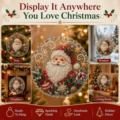 Christmas Pearl Diamond Painting Suncatcher Craft Kit (8in), DIY Crafting Set🎄