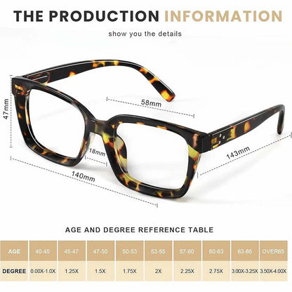 Lightweight Tortoiseshell Square Reading Glasses for Women & Men - Blue Light Blocking👓✨