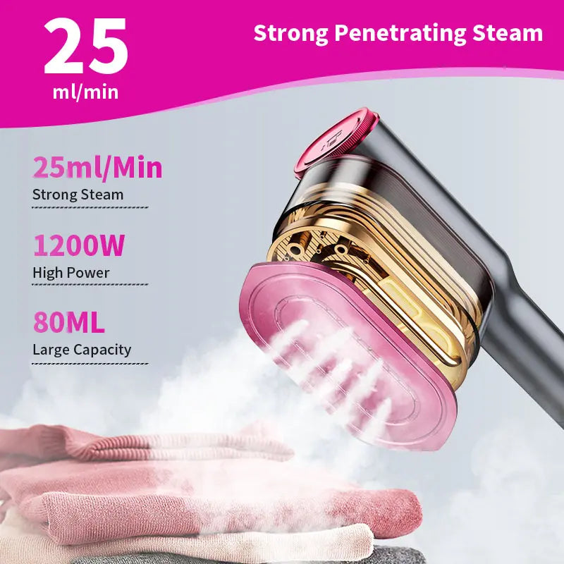Garment Steamer for Clothes, Portable Travel Clothing Steamer Iron, 7 Mode with LED💨