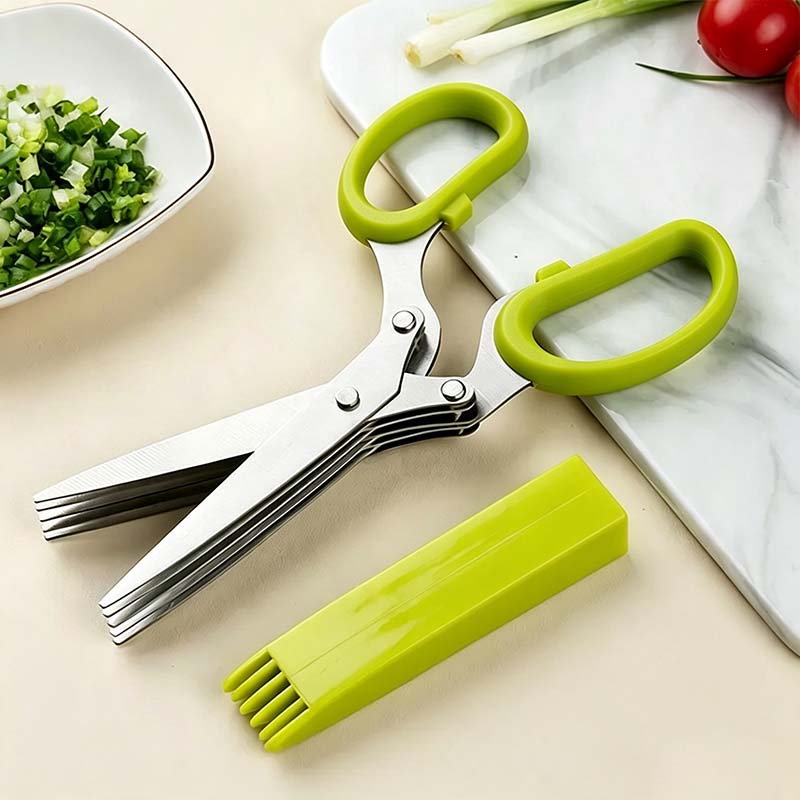 Onion Scissors Multi-Layer Ergonomic Plastic Shredded Paper Scissors Kitchen Tools✂️