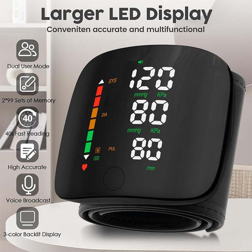 Automatic Wrist Blood Pressure Monitor, Accurate Health Monitoring✨
